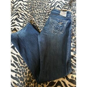 Big Star Women's Maddie Mid Rise Bootcut Jeans Size 28L Dark Wash Denim